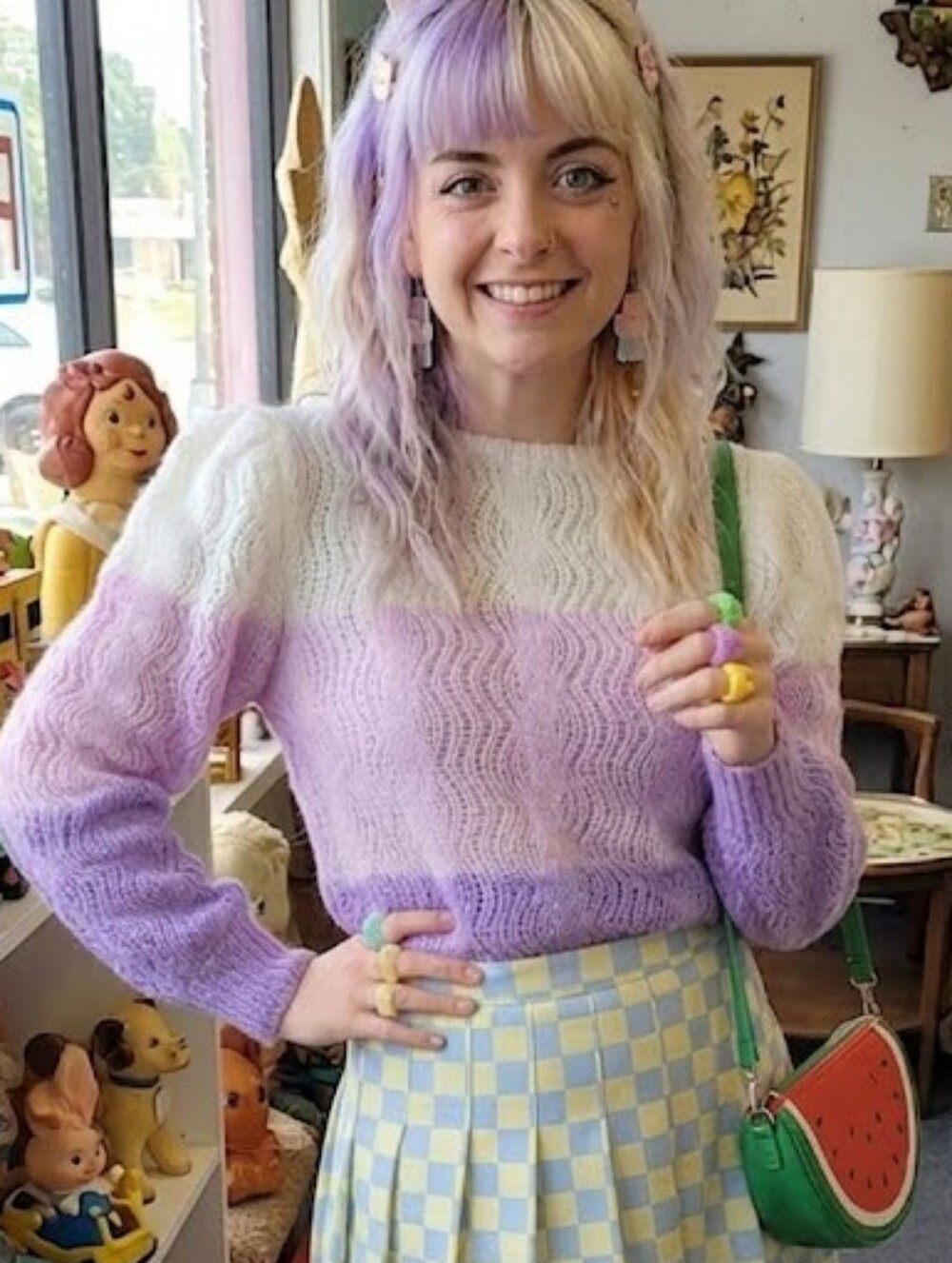 VINTAGE Jeff Laurent pastel knit sweater M